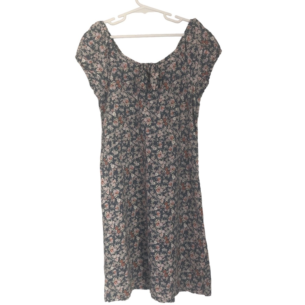 Art Class Girls Floral Linen Blend Peasant Dress